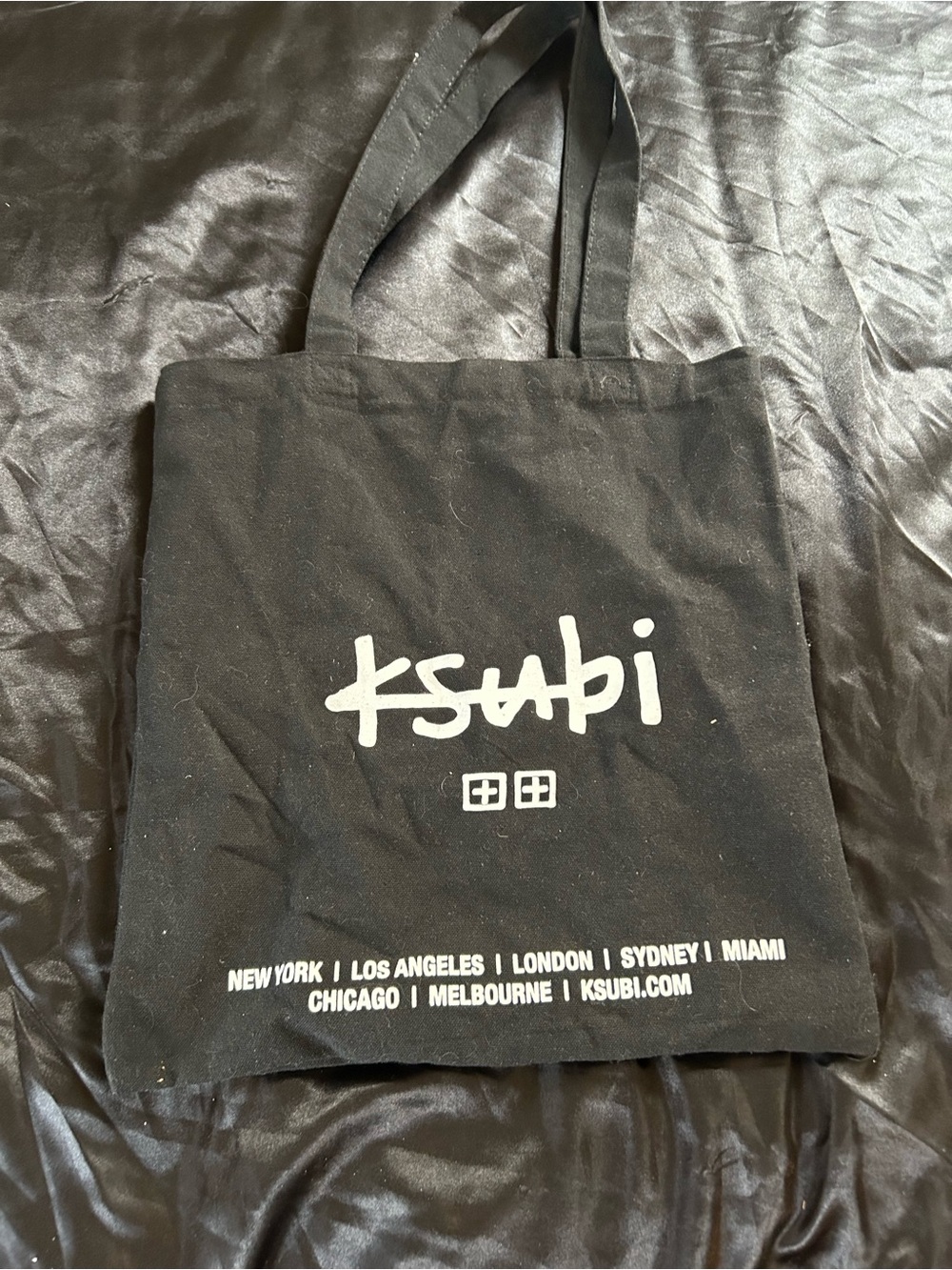 Ksubi Black Canvas Tote with White Logo